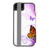 Monarch Butterflies op Paarse achtergrond Incipio iPhone Portemonnee Hoesje (Agenda Achterkant)