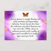 Monarch Butterflies op Paarse achtergrond Informatiekaartje (Achterkant)