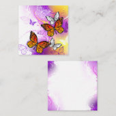 Monarch Butterflies op Paarse achtergrond Informatiekaartje (Voorkant / Achterkant)