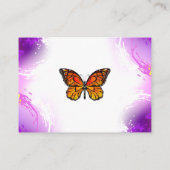 Monarch Butterflies op Paarse achtergrond Informatiekaartje (Achterkant)