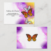 Monarch Butterflies op Paarse achtergrond Informatiekaartje (Voorkant / Achterkant)