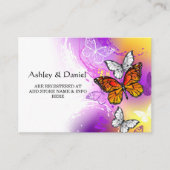 Monarch Butterflies op Paarse achtergrond Informatiekaartje (Voorkant)