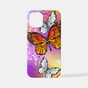Monarch Butterflies op Paarse achtergrond iPhone 12 Mini Hoesje
