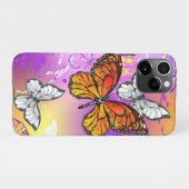 Monarch Butterflies op Paarse achtergrond iPhone Hoesje (Achterkant horizontaal)