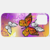 Monarch Butterflies op Paarse achtergrond iPhone Hoesje (Achterkant horizontaal)