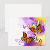 Monarch Butterflies op Paarse achtergrond Kaart (Voorkant / Achterkant)