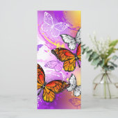 Monarch Butterflies op Paarse achtergrond Kaart (Staand voorkant)