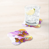 Monarch Butterflies op Paarse achtergrond Kartonnen Onderzetters (Insitu)