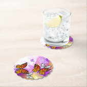 Monarch Butterflies op Paarse achtergrond Kartonnen Onderzetters (Insitu)