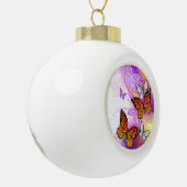 Monarch Butterflies op Paarse achtergrond Keramische Bal Ornament (Links)