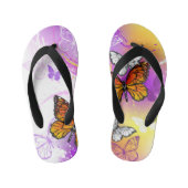 Monarch Butterflies op Paarse achtergrond Kinder Teenslippers (Voetbed)