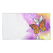 Monarch Butterflies op Paarse achtergrond Kussensloop (Achterkant)