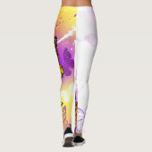 Monarch Butterflies op Paarse achtergrond Leggings (Achterkant)