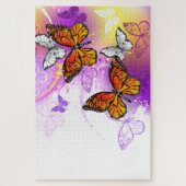 Monarch Butterflies op Paarse achtergrond Legpuzzel (Verticaal)