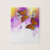 Monarch Butterflies op Paarse achtergrond Legpuzzel (Verticaal)