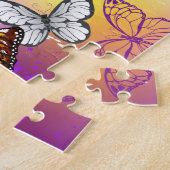 Monarch Butterflies op Paarse achtergrond Legpuzzel (Zijkant)