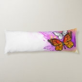 Monarch Butterflies op Paarse achtergrond Lichaamskussen (Achterkant)