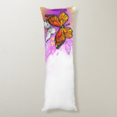 Monarch Butterflies op Paarse achtergrond Lichaamskussen (Achterkant (Verticaal))