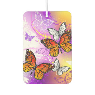 Monarch Butterflies op Paarse achtergrond Luchtverfrisser