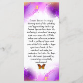 Monarch Butterflies op Paarse achtergrond Menu (Achterkant)