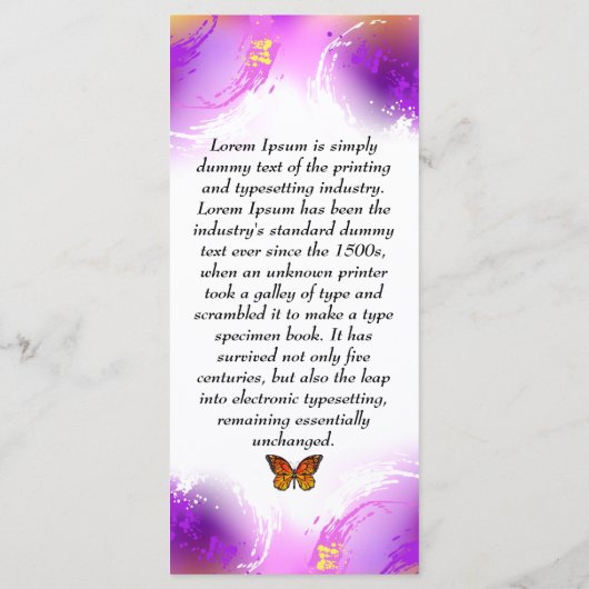 Monarch Butterflies op Paarse achtergrond Menu (Achterkant)