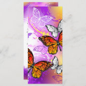 Monarch Butterflies op Paarse achtergrond Menu (Voorkant / Achterkant)