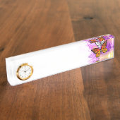 Monarch Butterflies op Paarse achtergrond Naambordje (Zijkant)