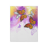 Monarch Butterflies op Paarse achtergrond Notitieblok (Linkerzijde)
