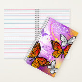 Monarch Butterflies op Paarse achtergrond Notitieboek (Binnen)