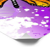Monarch Butterflies op Paarse achtergrond Perfect Poster (Hoek)