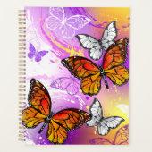 Monarch Butterflies op Paarse achtergrond Planner (Voorkant)