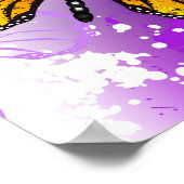 Monarch Butterflies op Paarse achtergrond Poster (Hoek)
