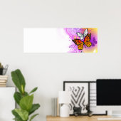 Monarch Butterflies op Paarse achtergrond Poster (Thuiskantoor)