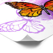 Monarch Butterflies op Paarse achtergrond Poster (Hoek)