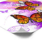 Monarch Butterflies op Paarse achtergrond Poster (Hoek)