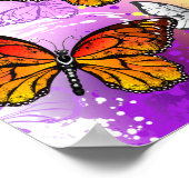 Monarch Butterflies op Paarse achtergrond Poster (Hoek)