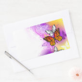 Monarch Butterflies op Paarse achtergrond Rechthoekige Sticker (Envelop)