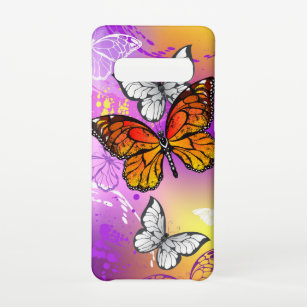 Monarch Butterflies op Paarse achtergrond Samsung Galaxy S10 Hoesje