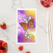 Monarch Butterflies op Paarse achtergrond Servet (Insitu)