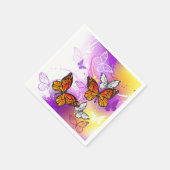 Monarch Butterflies op Paarse achtergrond Servet (Hoek)