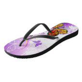 Monarch Butterflies op Paarse achtergrond Teenslippers (Schuin)