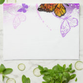 Monarch Butterflies op Paarse achtergrond Theedoek (Gevouwen)