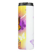 Monarch Butterflies op Paarse achtergrond Thermosbeker (Achterkant)