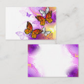 Monarch Butterflies op Paarse achtergrond Visitekaartje (Voorkant / Achterkant)