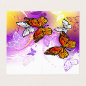 Monarch Butterflies op Paarse achtergrond Visitekaartje (Buitenkant ongevouwen)