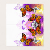 Monarch Butterflies op Paarse achtergrond Visitekaartje (Buitenkant ongevouwen)