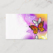 Monarch Butterflies op Paarse achtergrond Visitekaartje (Voorkant)