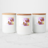 Monarch Butterflies op Paarse achtergrond Voedselcontainer Etiket (Flessen)