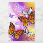 Monarch Butterflies op Paarse achtergrond Voedselcontainer Etiket (Enkel label)