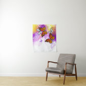 Monarch Butterflies op Paarse achtergrond Wandkleed (In situ)